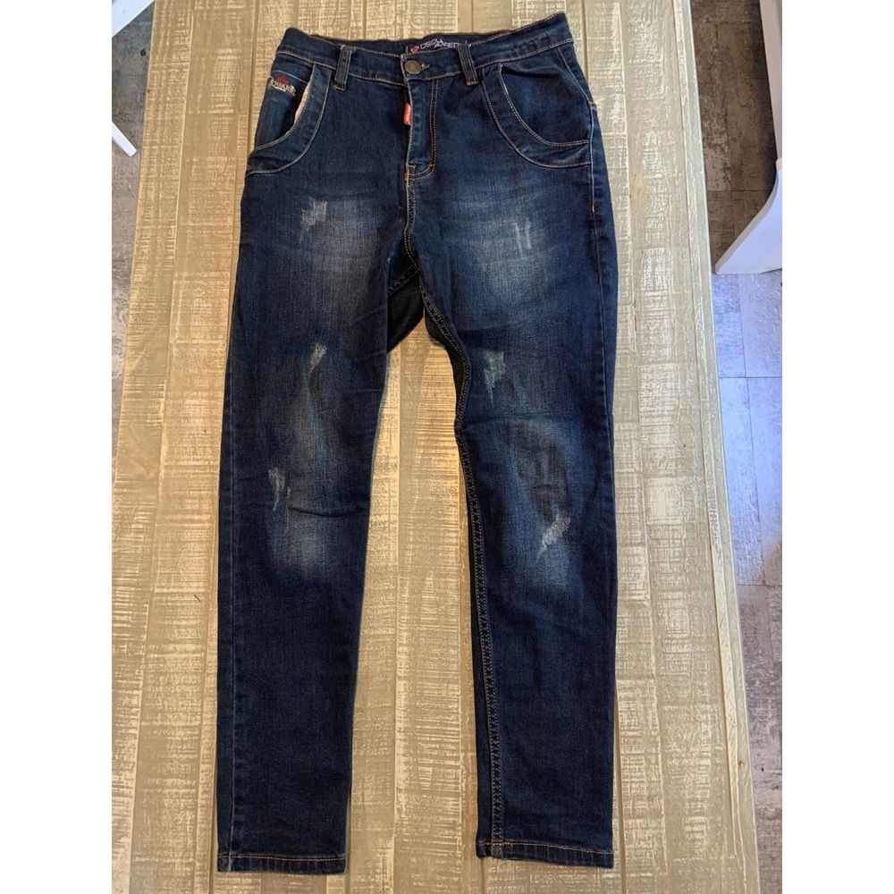 DSQUARED2 Womens Low Rise Jeans Distressed Blue 28" Waist/34" Inseam Slim